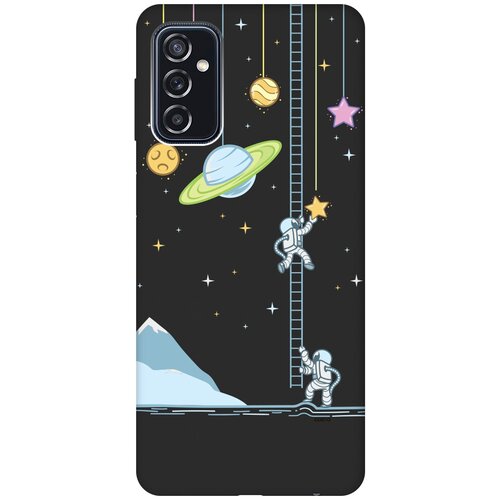 Матовый Soft Touch силиконовый чехол на Samsung Galaxy M52 5G, Самсунг М52 с 3D принтом Ladder into Space черный матовый soft touch силиконовый чехол на samsung galaxy a22s 5g самсунг а22с с 3d принтом ladder into space черный