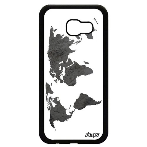 фото Защитный чехол на телефон // samsung galaxy a5 2017 // "карта мира" атлас материк, utaupia, белый