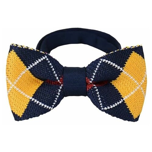 Галстук-бабочка / Street Soul / Jazzman Профессор Ромбы / тёмно-синий с жёлтыми ромбами / (One size)