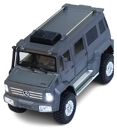 Модельная машина металлическая джип/автобус Mercedes Benz Unimog U5000 свет, звукL/G