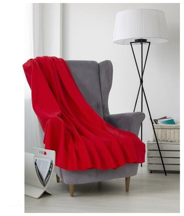 фото Плед Collorista Красный, 150*180 см, плотность 180 г/м2, 100% полиэстер