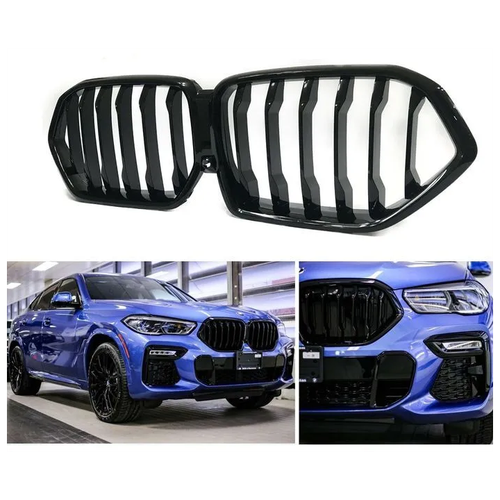 Решетка радиатора для BMW X6 G06 черный глянец