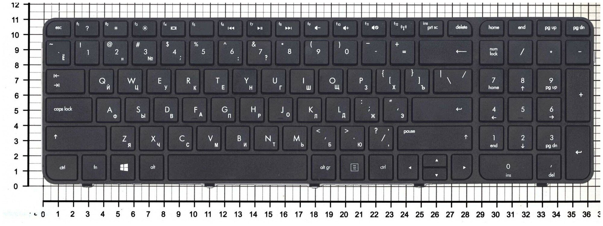 Клавиатура для ноутбука HP Pavilion G7-2345sg черная c рамкой