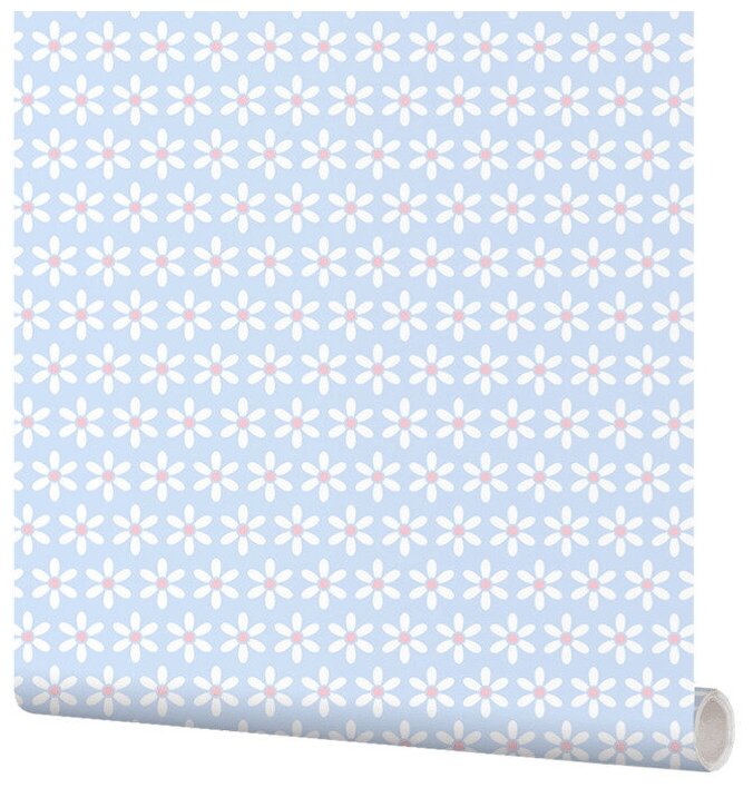 Пленка самоклеющаяся "Узор на нежно-голубом фоне" для мебели и декора, 64x270 см (Арт. 64-088)
