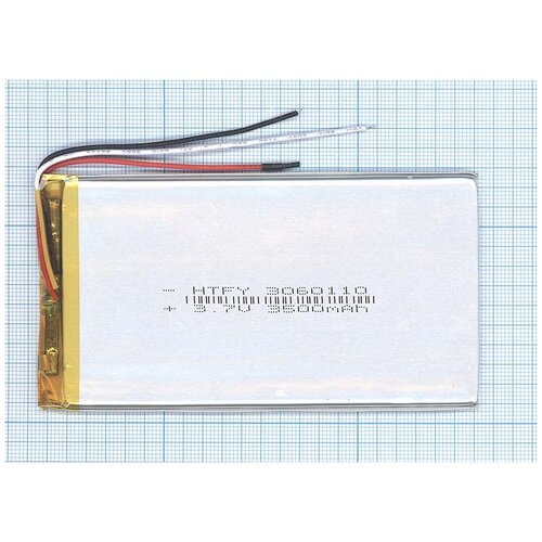 Аккумулятор Li-Pol (батарея) 3*60*110мм 3pin 3.7V/3500mAh аккумулятор li pol gopower lp605590 pk1 3 7v 3500mah