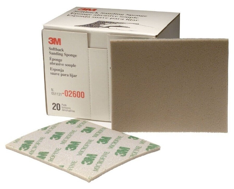 фото Абразивные губки 3M 02600 Softback MicroFine микротонкое зерно