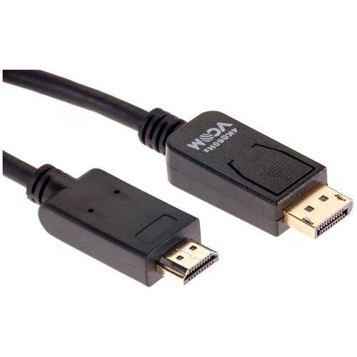 Кабель DisplayPort (M) - HDMI (M), 1.8м, VCOM (CG609-1.8M) комплект 5 штук кабель переходник vcom cg609 1 8m displayport m hdmi m 4k