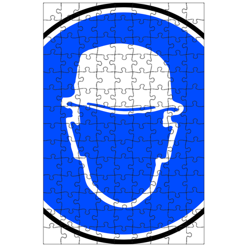фото Магнитный пазл 27x18см."каска, обязательный, знаки" на холодильник lotsprints