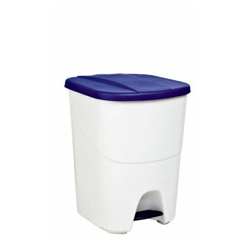 Бак / контейнер для мусора 25 л, на 2 секции с педалью и синей крышкой, Ecologic Pedalbin Denox