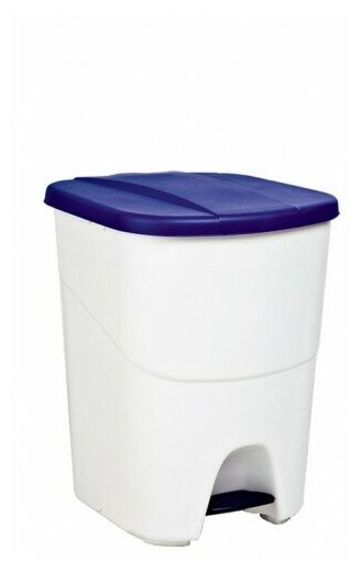 Бак / контейнер для мусора 25 л на 2 секции с педалью и синей крышкой Ecologic Pedalbin Denox