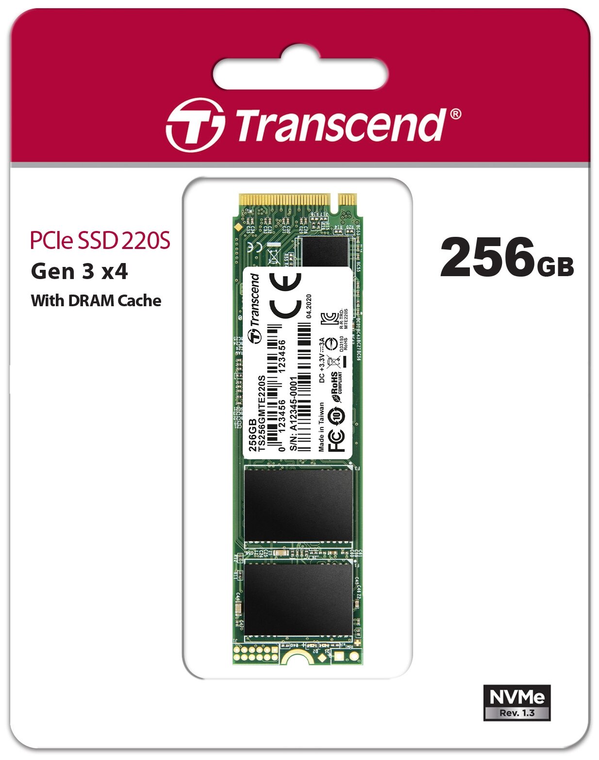 Твердотельный накопитель Transcend M.2 TS256GMTE220S - фотография № 2