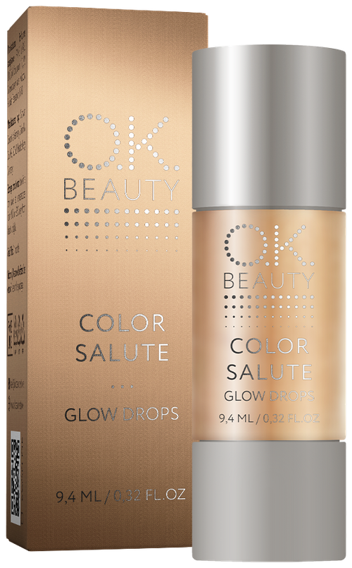 OK Beauty Жидкий хайлайтер для лица и тела Color Salute Glow Drops, solar