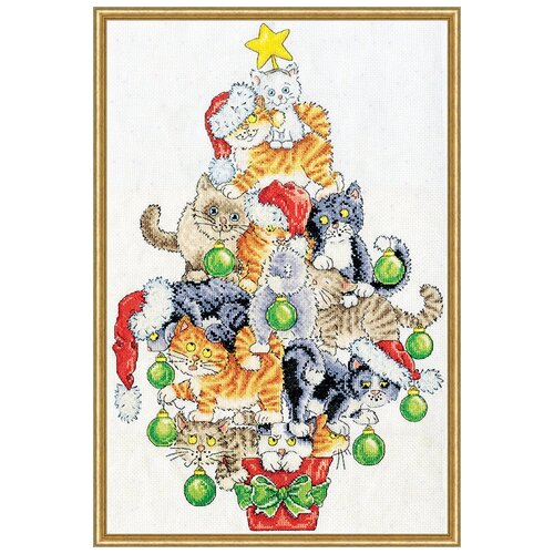 фото Набор для вышивания design works 3419 рождественская елка из кошек