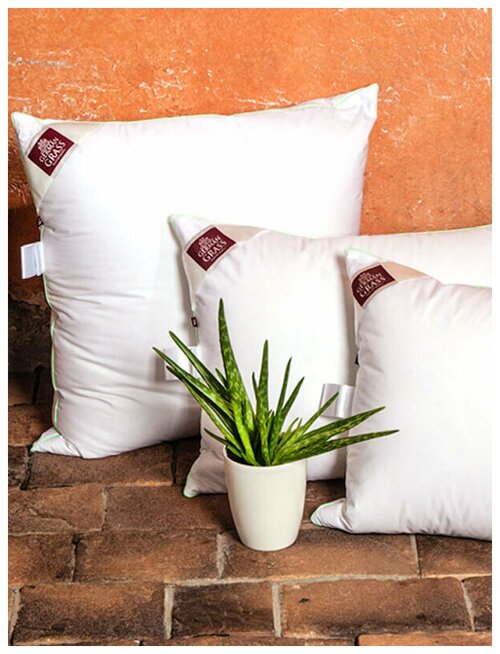 Подушка «3D Aloe Vera Grass» - белый гусиный пух (50х70, средняя)