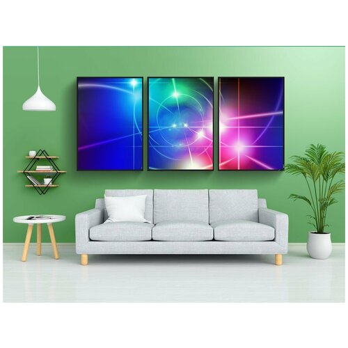 фото Набор модулных постеров для интерьера "линии, круги, шаблон" 60x90 см. в тубусе, без рамки lotsprints