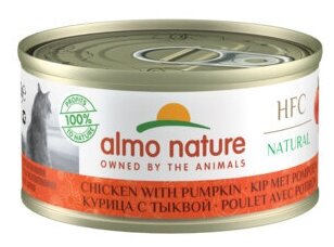 Almo Nature Консервы для Кошек с Курицей и Тыквой 75% мяса (HFC - Natural - Chicken with Pumpkin ) 9034H, 0,070 кг