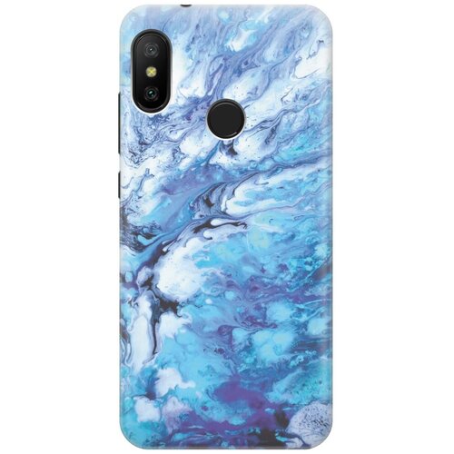 фото Re:pa накладка transparent для xiaomi mi a2 lite / redmi 6 pro с принтом "синий мрамор"