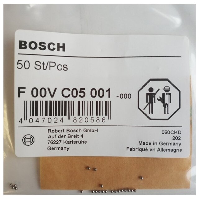 Шарик клапана форсунки BOSCH F00VC05001 50 шт. для Opel Vivaro