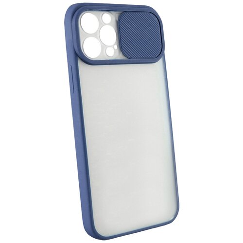 Защитный чехол с защитой камеры для iPhone 12 Pro Max / на Айфон 12 Про Макс / бампер / накладка Темно-синий