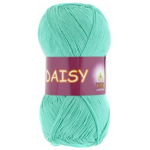 Пряжа Vita cotton Daisy светлая зеленая бирюза (4409), 100%мерсеризованный хлопок, 295м, 50г, 1шт