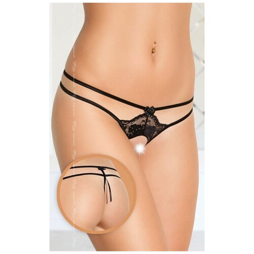 фото Женские трусики с кружевным рисунком и прорезью s-m-l, белый softline