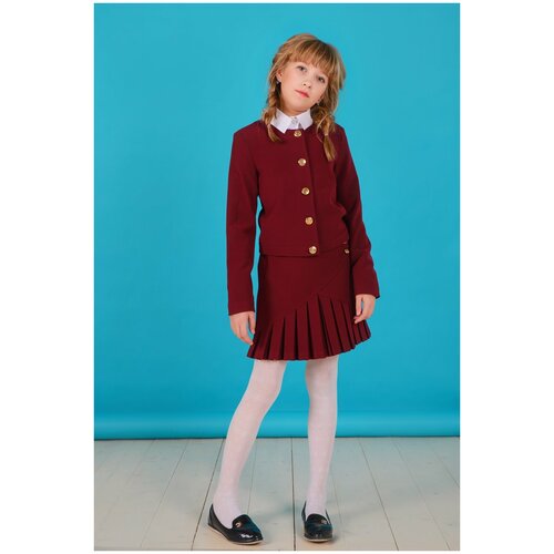 Школьный пиджак Инфанта, без карманов, размер 170/100, бордовый