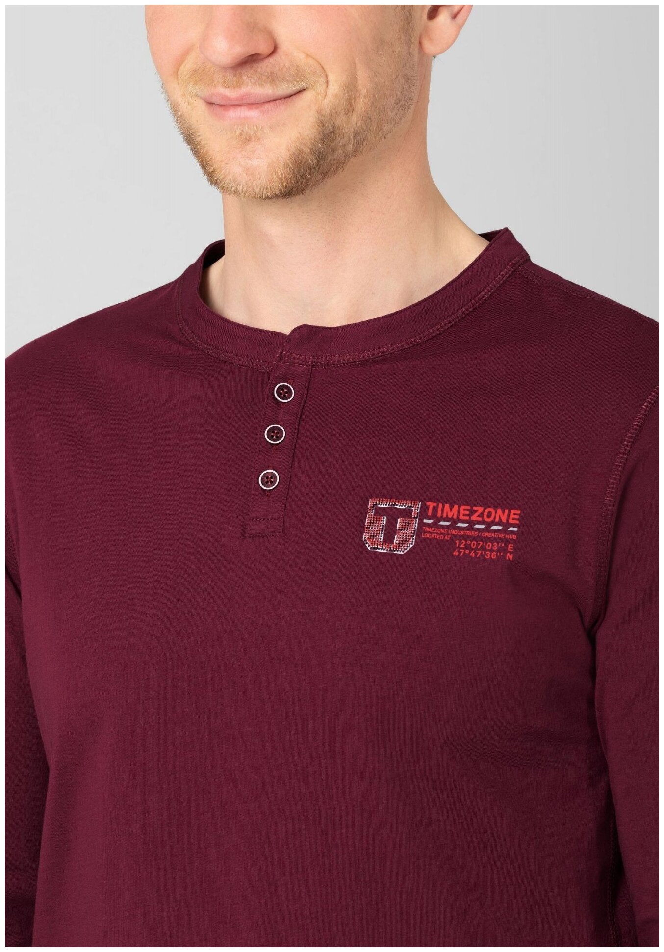 Timezone, рубашка мужская, цвет: бордовый, размер: XL - фотография № 3