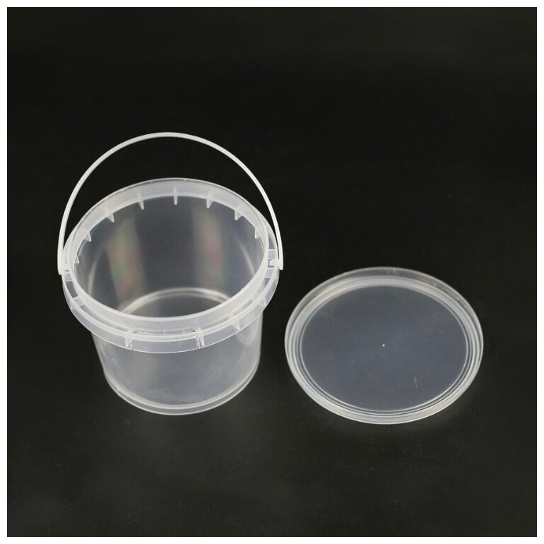 фото Контейнер- ведерко пластиковое с крышкой, ручкой, 0,55 л.