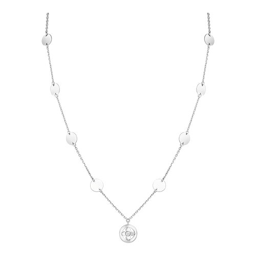 PLATINA jewelry Колье из белого золота 585 пробы с бриллиантом 07-0251-00-101-1120, размер 35-40