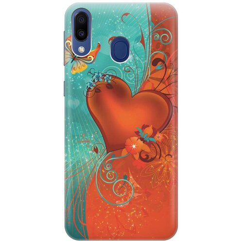 GOSSO Ультратонкий силиконовый чехол-накладка для Samsung Galaxy M20 с принтом Сердце и бабочка gosso ультратонкий силиконовый чехол накладка для samsung galaxy s8 с принтом сердце и бабочка