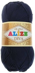 Пряжа Alize Diva, 100 % акрил, 100 г, 350 м, 361 темно-синий
