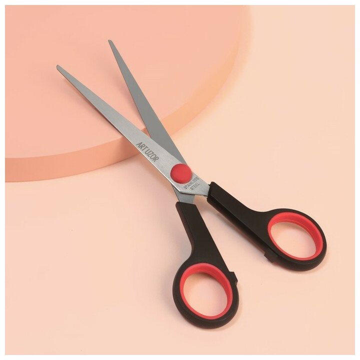 фото Ножницы универсальные, 7", 17,5 см, цвет чёрный/красный