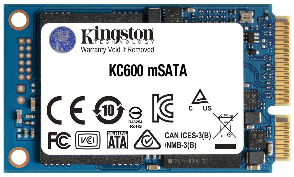 Твердотельный диск 1TB Kingston KC600 SSD mSАТА 2.5" R/W - 550/520 MB