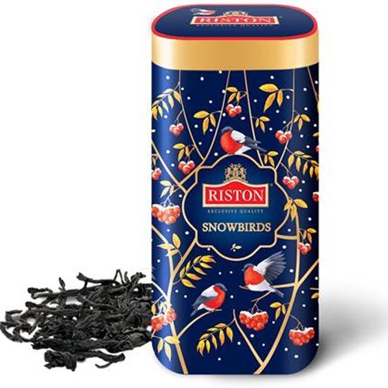 Чай черный Riston "снегири" (SNOWBIRDS) купнолистовый ароматизированный 50 г ж/б