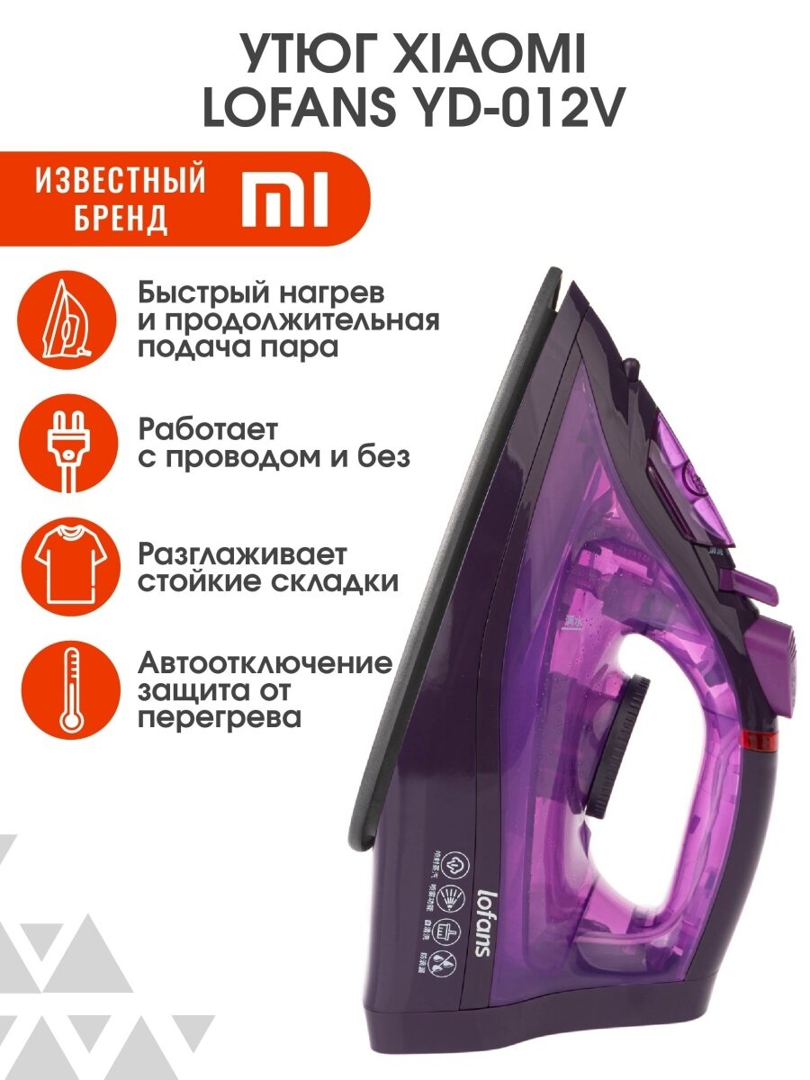 Беспроводной утюг Xiaomi Lofans Cordless Steam Iron (YD-012V) - фото №12