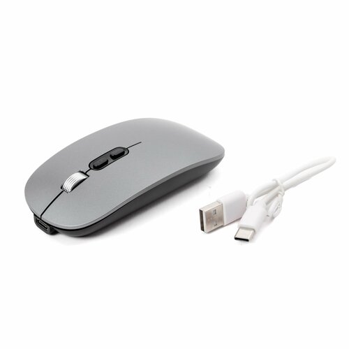 Мышь аккумуляторная беспроводная бесшумная серая 71900₽