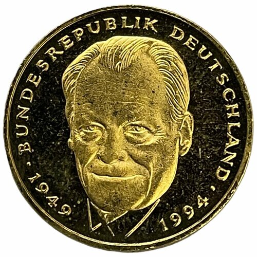 ФРГ 2 марки 1995 г. (45 лет Федеративной Республике - Вилли Брандт) (G) (CN/Au)
