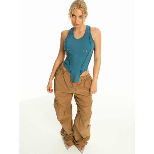 Брюки карго ZI OUTFIT, размер M, коричневый, горчичный