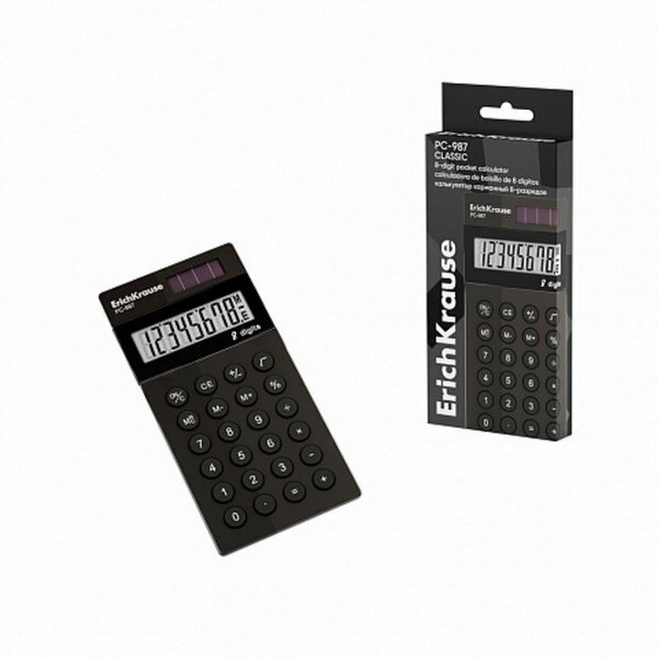 Калькулятор карманный 8-разрядов PC-987 Classic черный