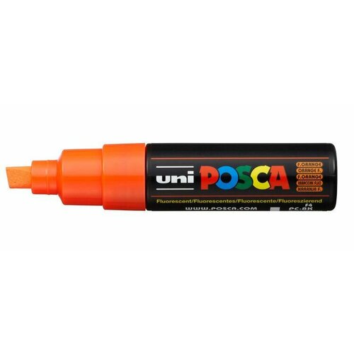 маркер posca pc 8k флуоресцентно жёлтый до 8 0 мм скошенный наконечник f2 Маркер POSCA PC-8K, флуоресцентно-оранжевый, до 8.0 мм, скошенный наконечник № F4,