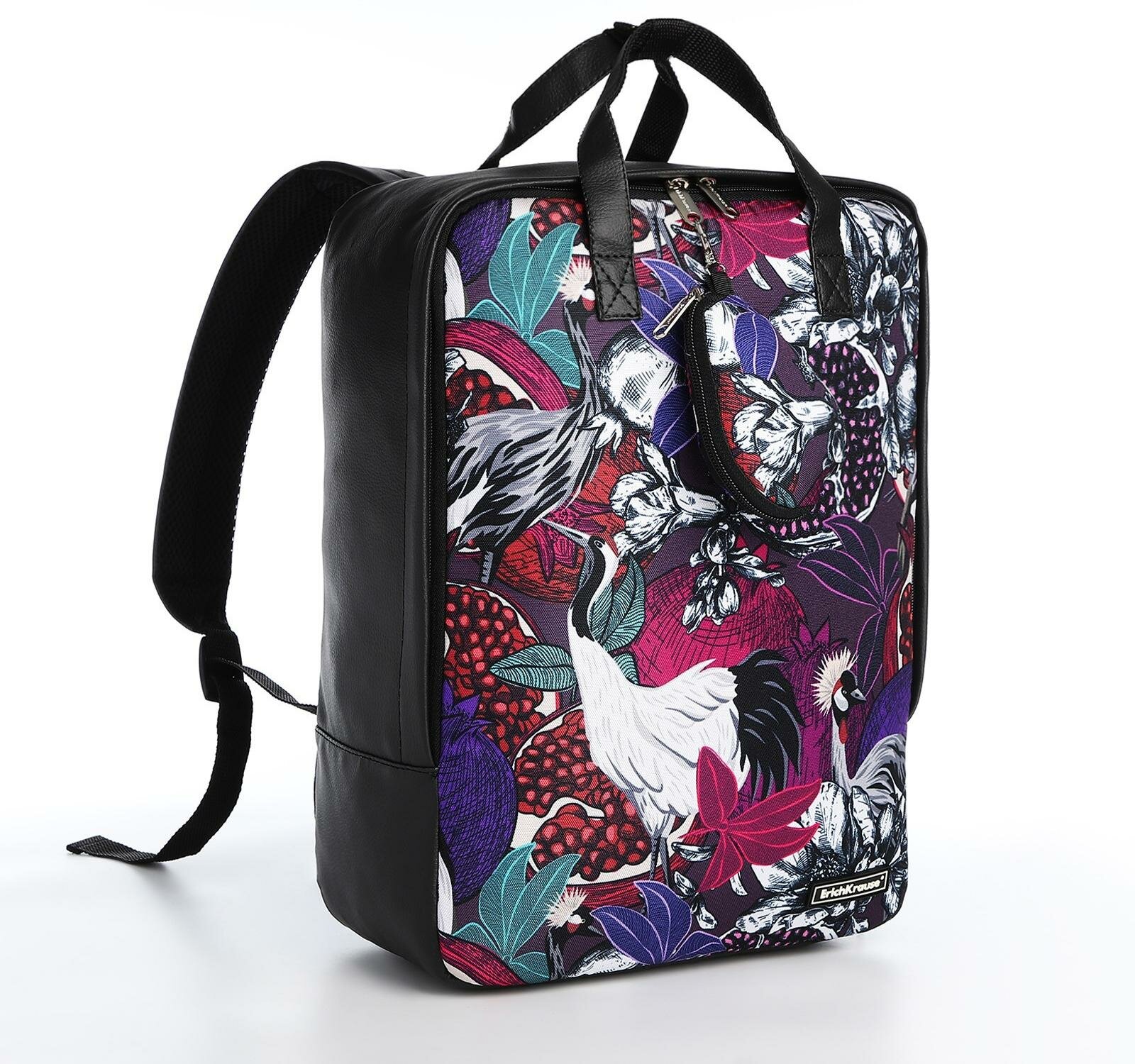Рюкзак - сумка, кошелёк Erich Krause из текстиля, искусственной кожи, цвет фиолетовый