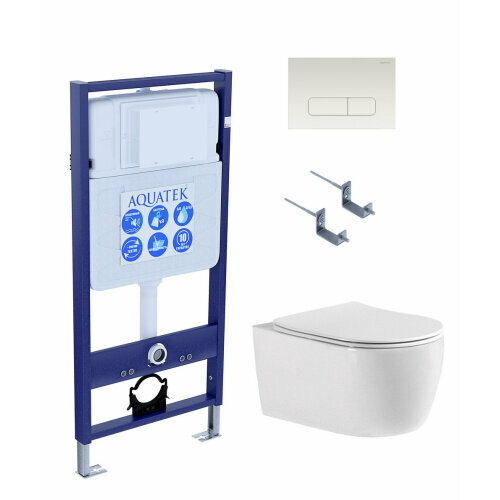 Комплект AQUATEK европа (инсталляция INS-0000012 + унитаз европа AQ1106-00 + сиденье + клавиша KDI-0000013 + крепеж)
