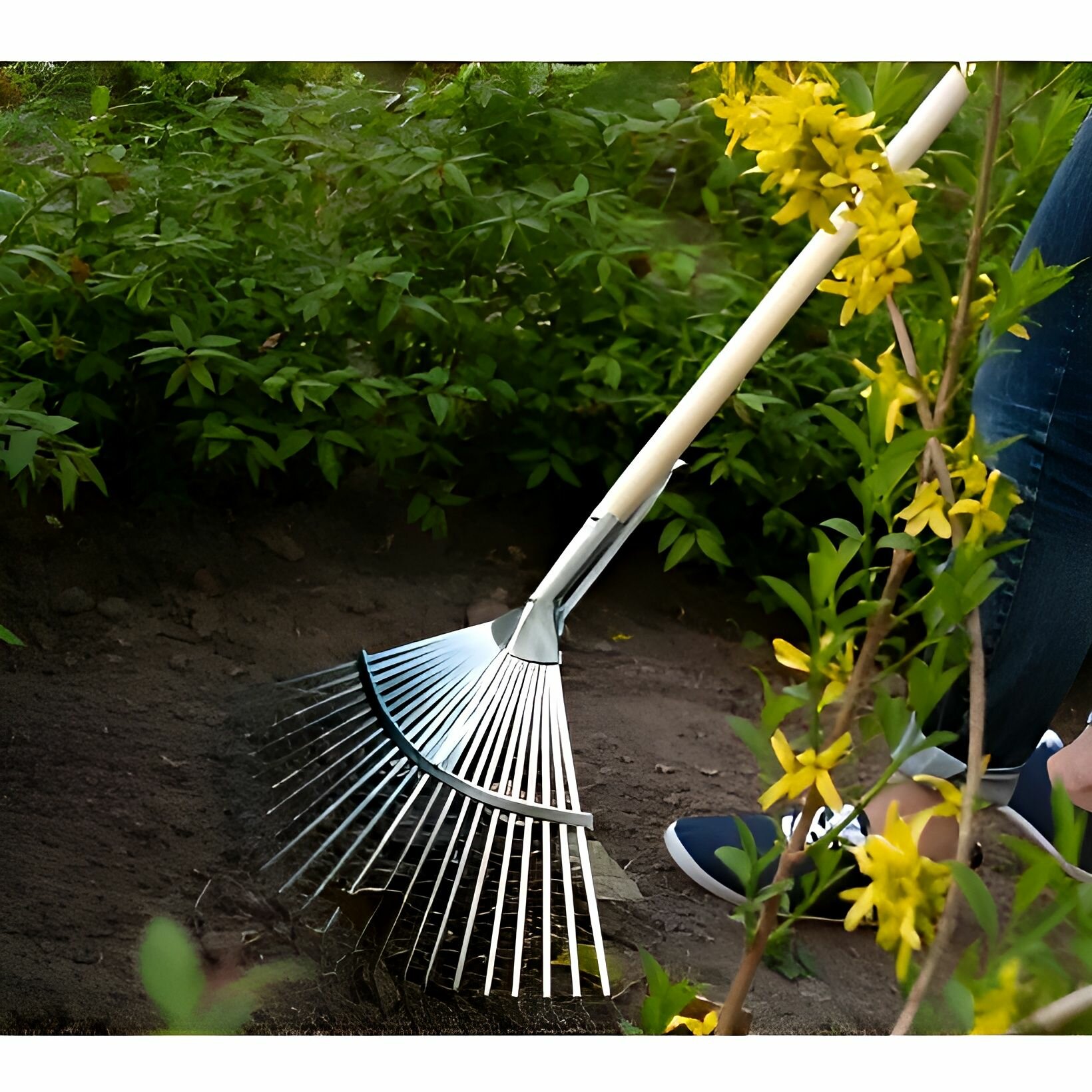 Грабли веерные Fiskars 22 зуба 173 см сталь с черенком - фото №9