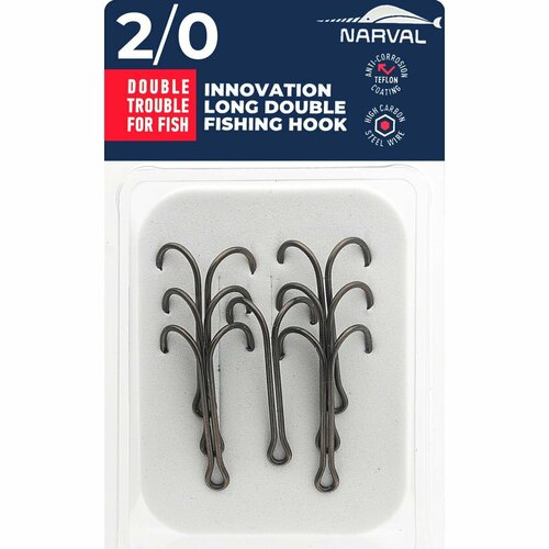 Двойные крючки Narval Fishing Long Double Trouble fishing terminal tackle carp fishing chod boilie screw plastic double head screws fishing bait stop double pointed retainer