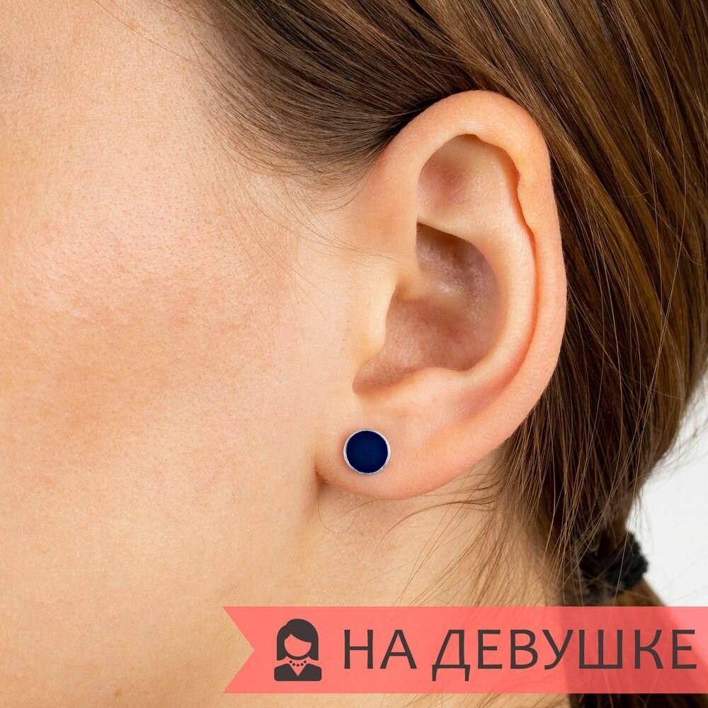 Серьги пусеты Lazurit Online, серебро, 925 проба, эмаль