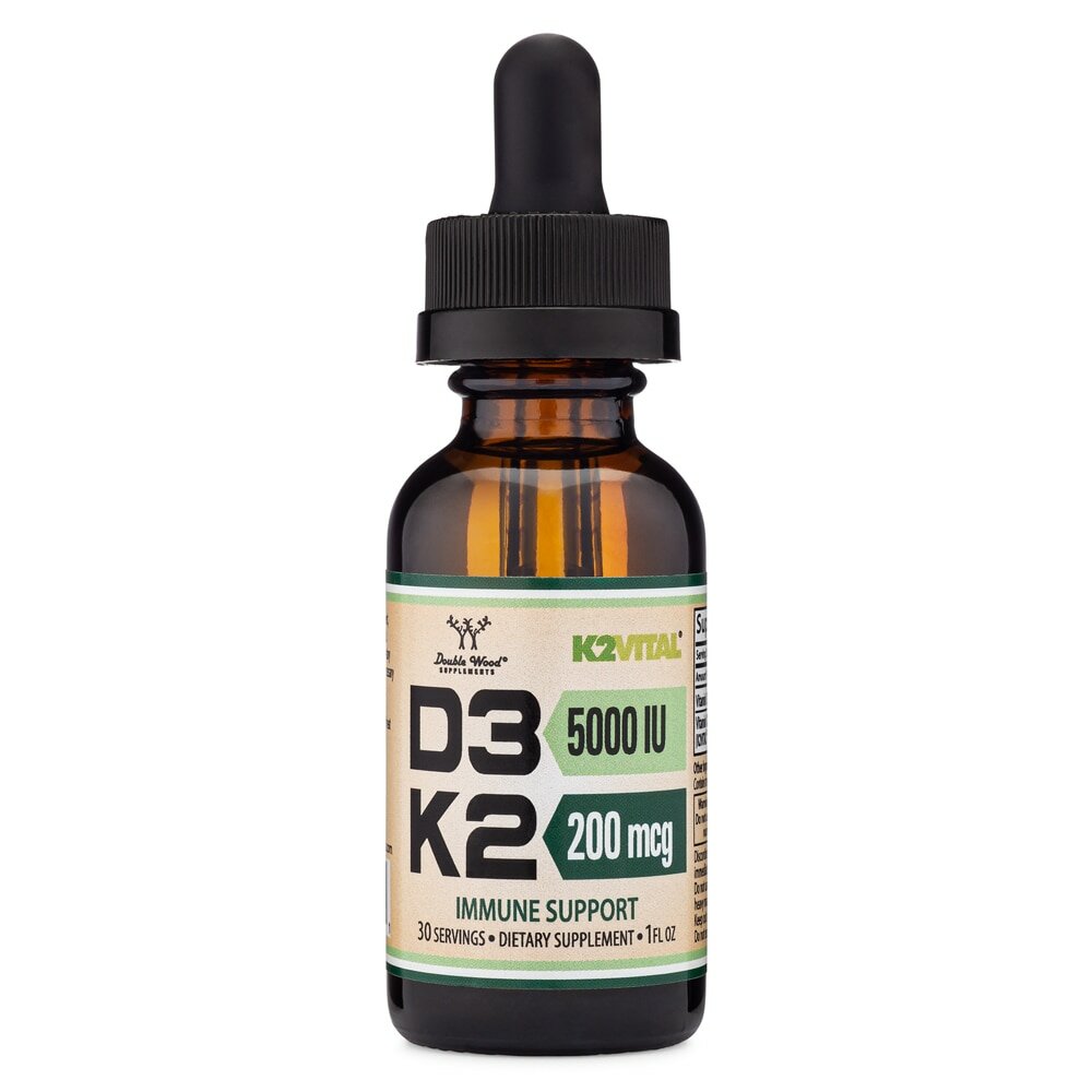 Double Wood Supplements D3 + K2 Liquid Drops 30 мл (1 жидкая унция)