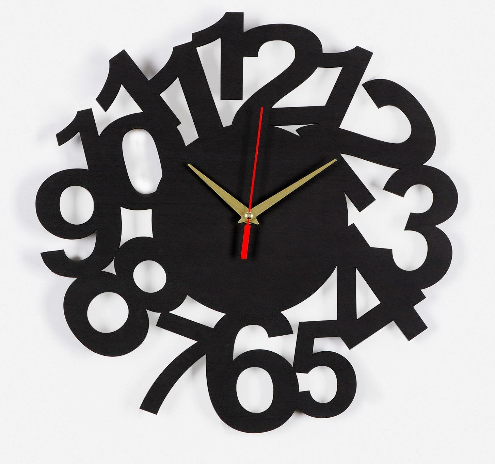 фото Часы настенные, серия: Интерьер, "Цифры", плавный ход, d-40 см, мод. 8841