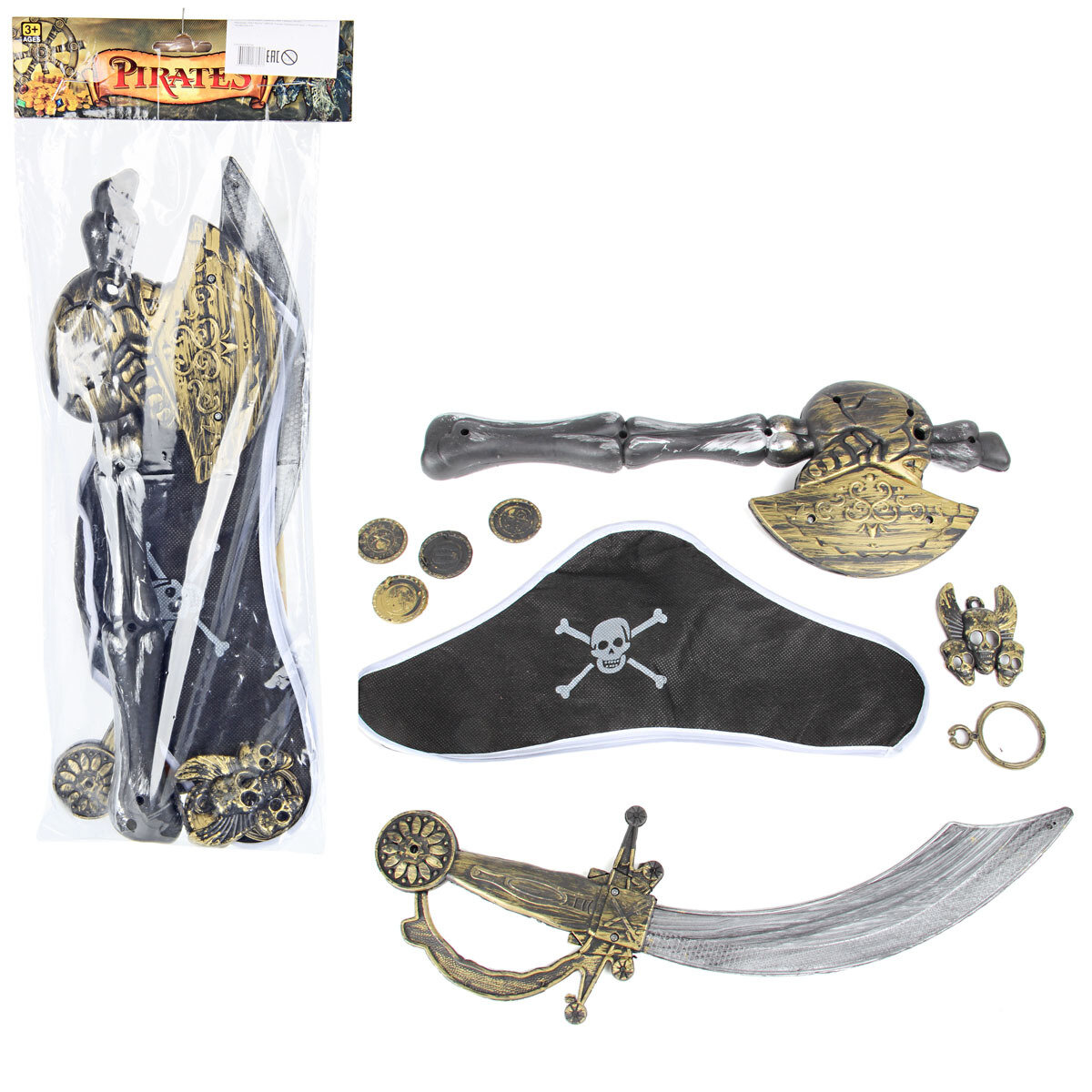 Сюжетная игра Пират, костюм, меч, топорик, Veld co