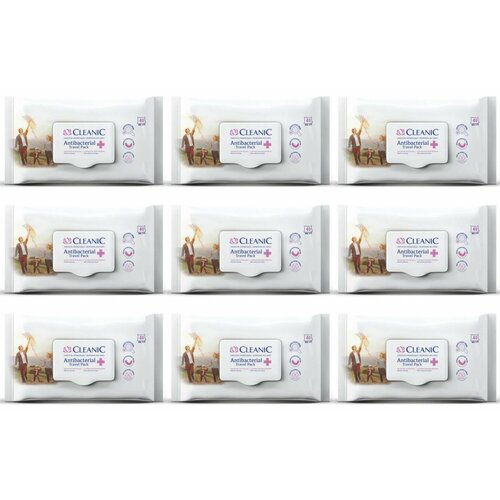 Cleanic Antibacterial Travel Влажные салфетки Освежающие 40 штуп 9 шт 1227₽