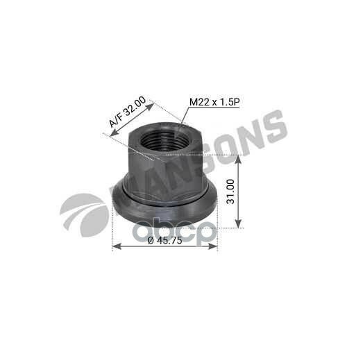 Гайка Колесная M22x1.5 Ключ-Sw32 С Упорным Диском; Универсальная H=31 Мм Mansons арт. WN308